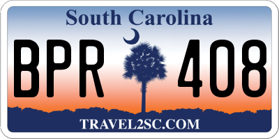 SC license plate BPR408