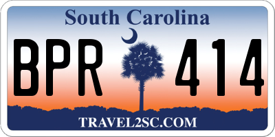 SC license plate BPR414
