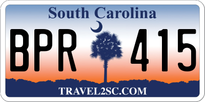 SC license plate BPR415