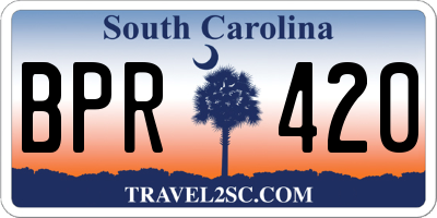 SC license plate BPR420