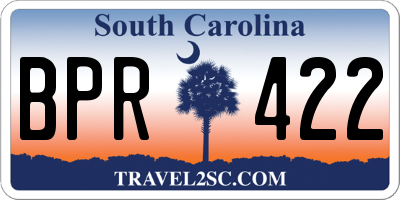 SC license plate BPR422