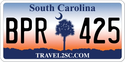 SC license plate BPR425