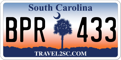 SC license plate BPR433
