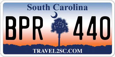 SC license plate BPR440