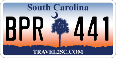 SC license plate BPR441