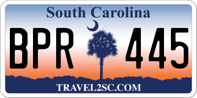 SC license plate BPR445