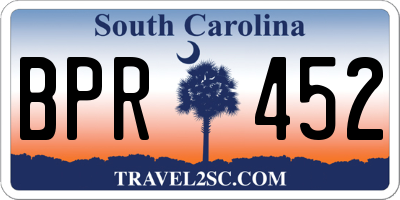 SC license plate BPR452