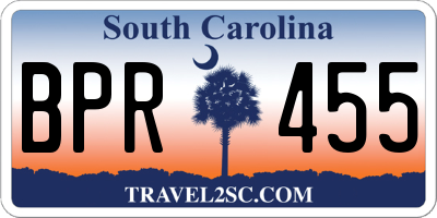 SC license plate BPR455