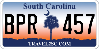 SC license plate BPR457
