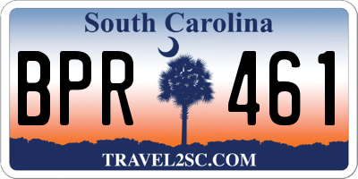 SC license plate BPR461