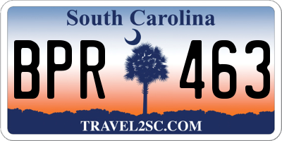 SC license plate BPR463