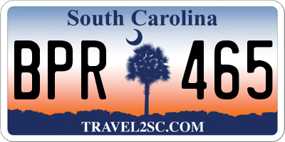SC license plate BPR465