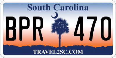 SC license plate BPR470