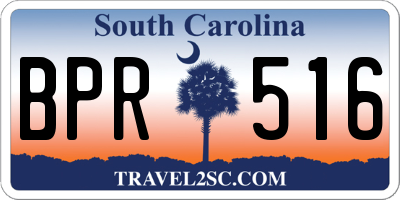 SC license plate BPR516