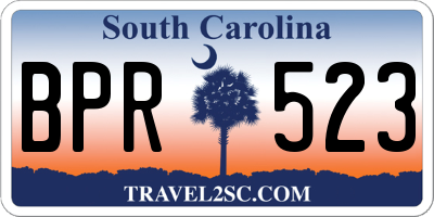 SC license plate BPR523