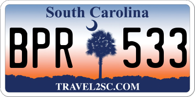 SC license plate BPR533