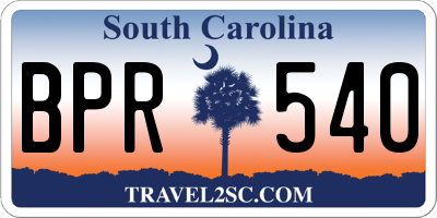 SC license plate BPR540