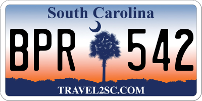 SC license plate BPR542