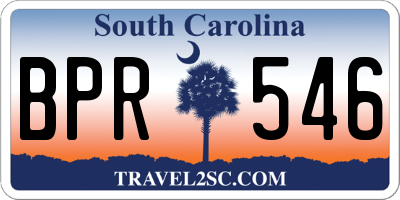 SC license plate BPR546