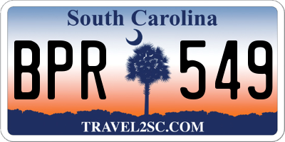 SC license plate BPR549