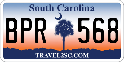 SC license plate BPR568