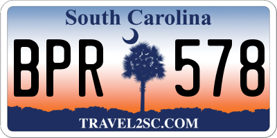 SC license plate BPR578