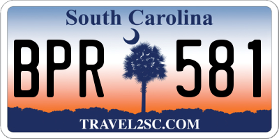 SC license plate BPR581