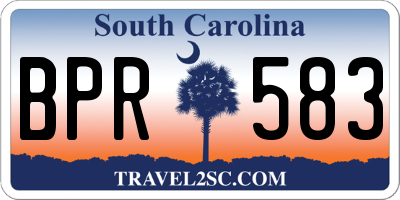 SC license plate BPR583