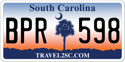 SC license plate BPR598