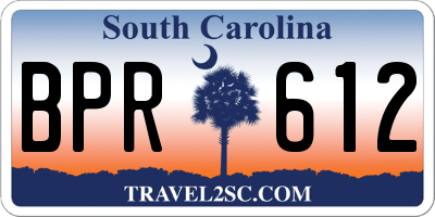 SC license plate BPR612