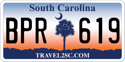 SC license plate BPR619