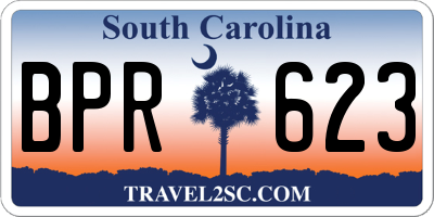SC license plate BPR623