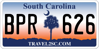 SC license plate BPR626