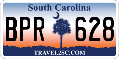 SC license plate BPR628