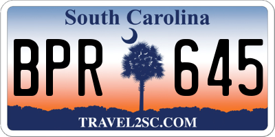 SC license plate BPR645