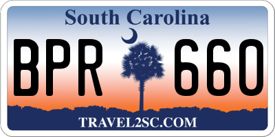 SC license plate BPR660