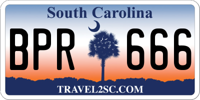 SC license plate BPR666