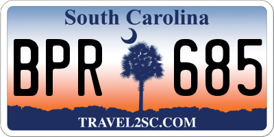 SC license plate BPR685