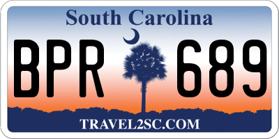 SC license plate BPR689