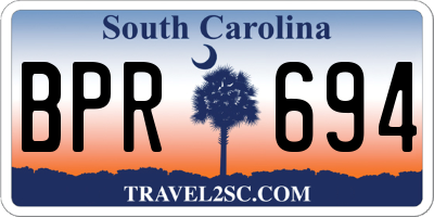 SC license plate BPR694