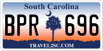 SC license plate BPR696