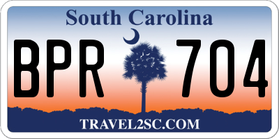 SC license plate BPR704