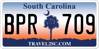 SC license plate BPR709