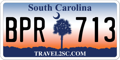 SC license plate BPR713