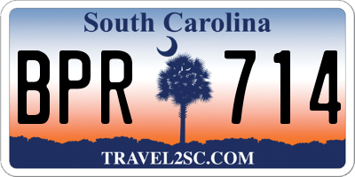 SC license plate BPR714