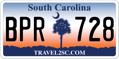 SC license plate BPR728