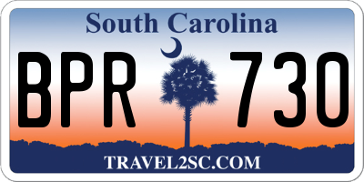 SC license plate BPR730
