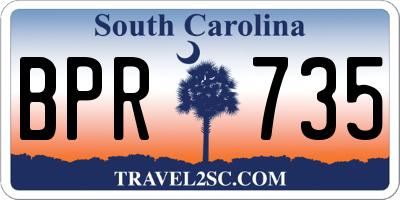 SC license plate BPR735
