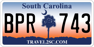 SC license plate BPR743