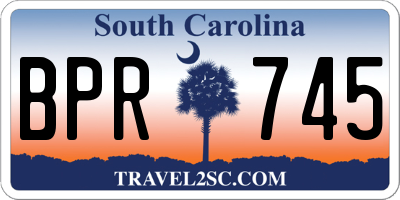 SC license plate BPR745